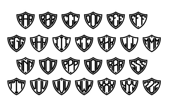 Shield Monogram Font slide 8